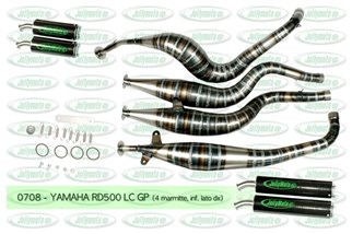 Mufflers d'expansion d'expansion Yamaha Rd 500 LC Jollymoto GP avec silencieux de carbone