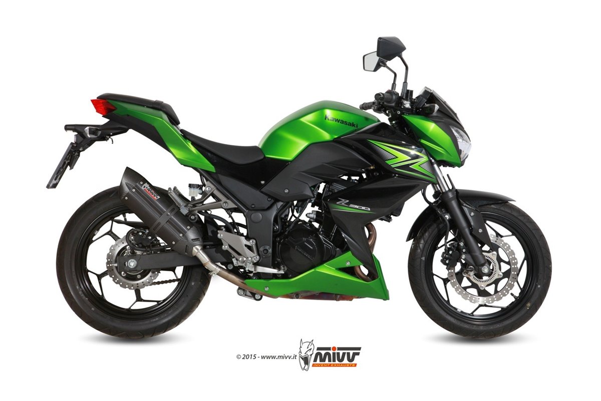 Schalldämpfer Escape Mivv Suono Schwarz Schwarz Edelstahl Kawasaki Z 300 2015 - 2016