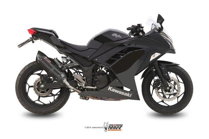 Schalldämpfer Escape Mivv Suono Schwarz Schwarz Edelstahl Kawasaki Ninja 300 2013 - 2016