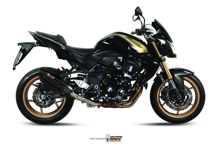 Schalldämpfer Escape Mivv Suono Schwarz Schwarz Edelstahl Kawasaki Z 750 R 2011 - 2014