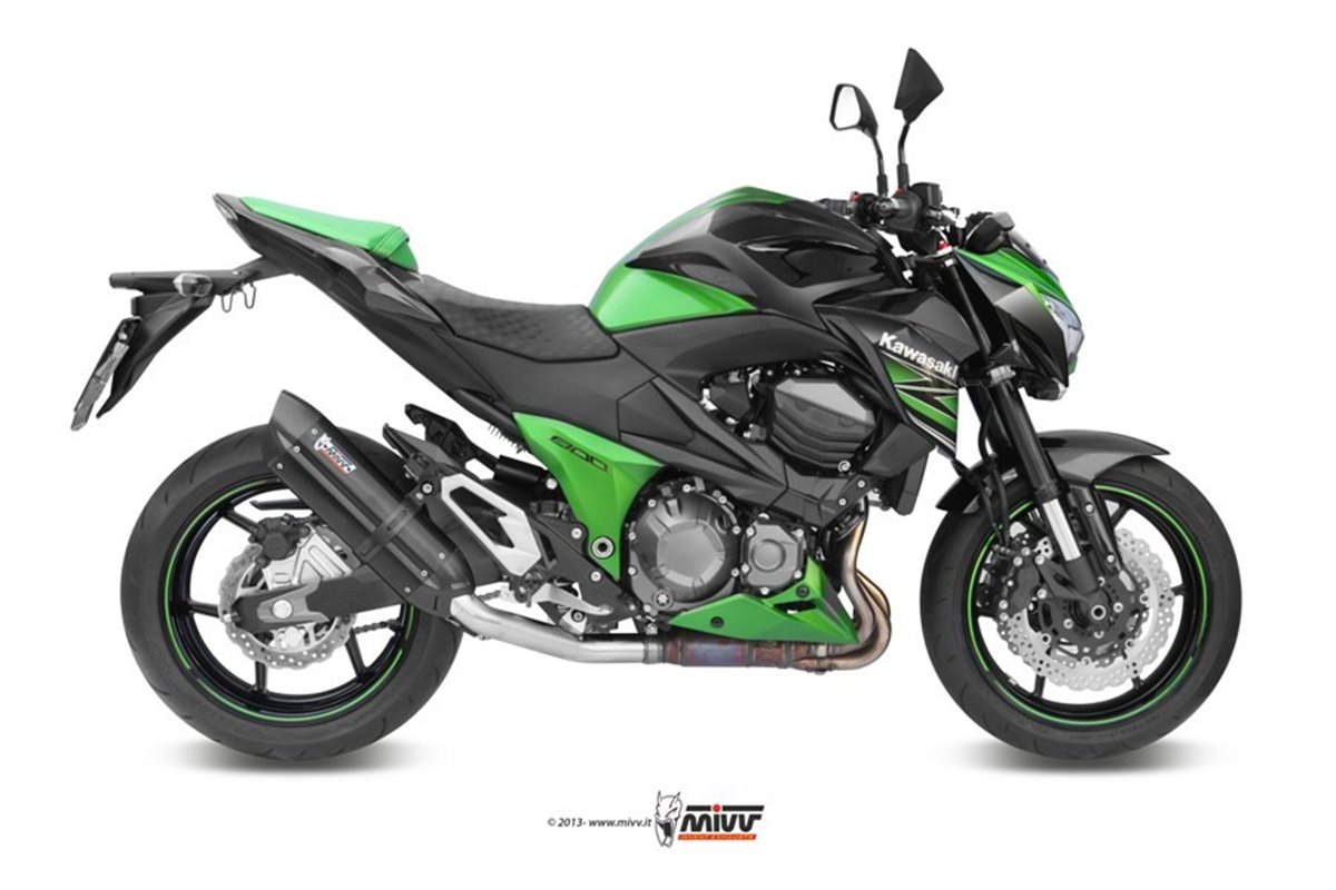 Silencieux Echappement Mivv Suono Noir Inox Noir Kawasaki Z 800 2013 - 2016