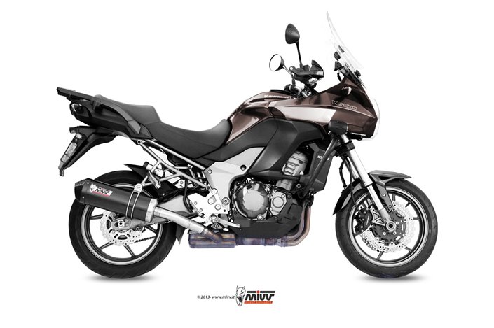 Schalldämpfer Escape Mivv Oval Carbon mit Carbon Cup Kawasaki Versys 1000 2012 - 2014