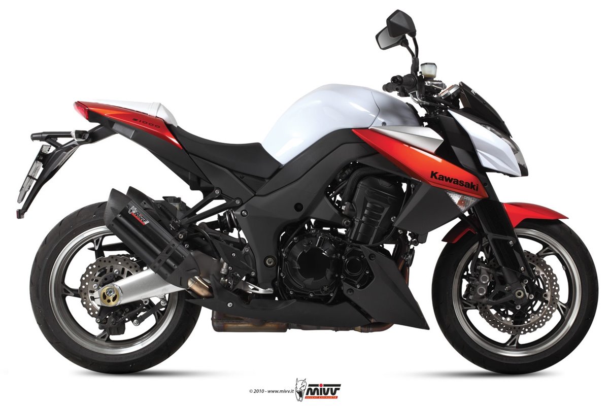 Silencers Exhaust Mivv Suono Black Black Stainless Steel Kawasaki Z 1000 2010 - 2013