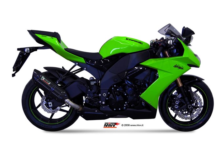 Schalldämpfer Escape Mivv Suono Schwarz Schwarz Edelstahl Kawasaki Zx-10 R 2008 - 2010