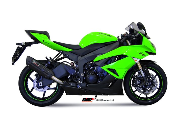 Silencieux Echappement Mivv Suono Noir Inox Noir Kawasaki Zx-6 R 2009 - 2016