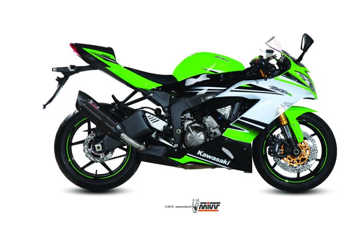 sistema di scarico Terminale K.022.L9 Mivv Suono Inox Nero Kawasaki Zx-6 R 636 2013 - 2016