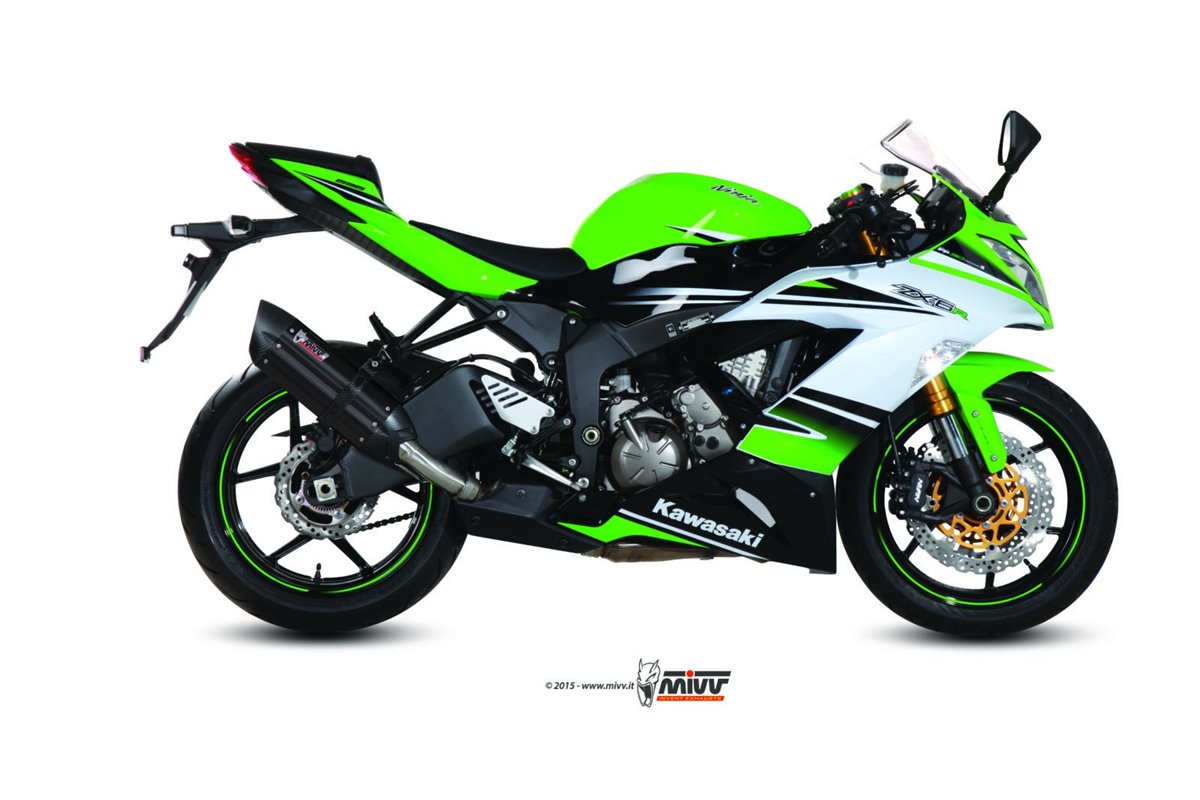 Schalldämpfer Escape Mivv Suono Schwarz Schwarz Edelstahl Kawasaki Zx-6 R 636 2013 - 2016