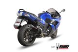 Sistema di Scarico Terminale K.027.LVC Mivv Oval Inox Nero Con Coppa Carbonio Kawasaki Zzr 1400 2008 - 2011