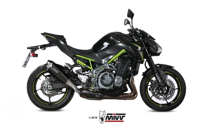 Schalldämpfer Escape Mivv Delta Race Schwarz Schwarz Edelstahl Kawasaki Z 900 2017 - 2019