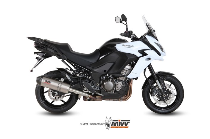 Sistema di Scarico Terminale K.040.LNC Mivv Oval Titanio Con Coppa Carbonio Kawasaki Versys 1000 2015 - 2018