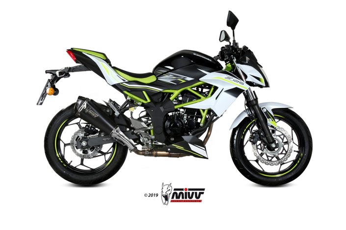 Schalldämpfer Escape Mivv Delta Race Schwarz Schwarz Edelstahl Kawasaki Z 125 2019 - 2022