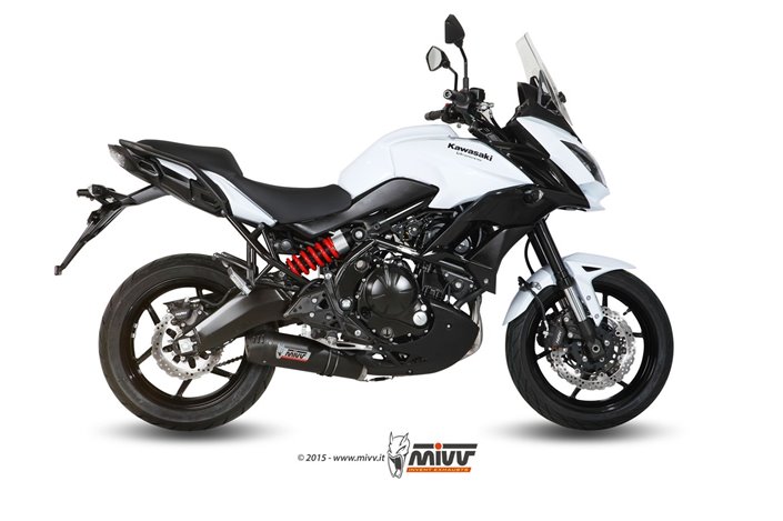 Système Complet 1 En 1 Echappement Mivv Oval Carbon Avec Coupelle Carbone Kawasaki Versys 650 2015 - 2020