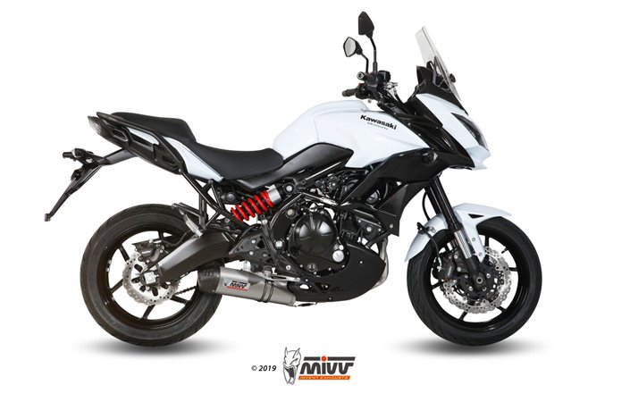 Full System 1 In 1 Exhaust Mivv Oval Titanium With Carbon Cup Kawasaki Versys 650 2015 - 2020