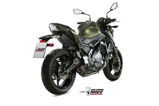 Système Complet 1 En 1 Echappement Mivv Oval Carbone Avec Coupelle Carbone Kawasaki Z 650 2017 - 2022