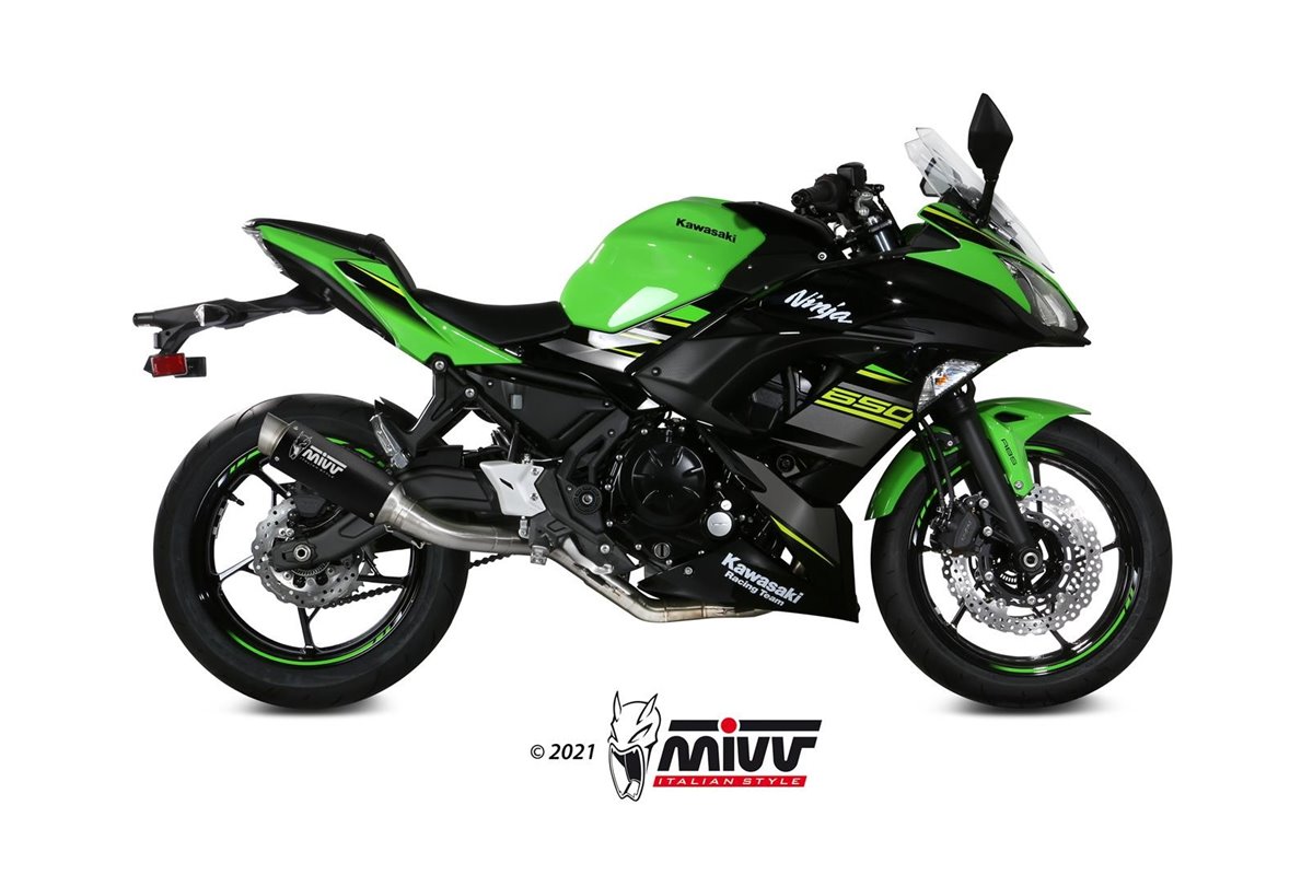 Système Complet 1 En 1 Echappement Mivv Gp Pro Noir Noir Inox Kawasaki Ninja 650 2017 - 2022