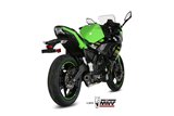 Komplette Auspuffanlage 1 in 1 Escape Mivv Oval Carbon mit Carbon Cup Kawasaki Ninja 650 2017 - 2022