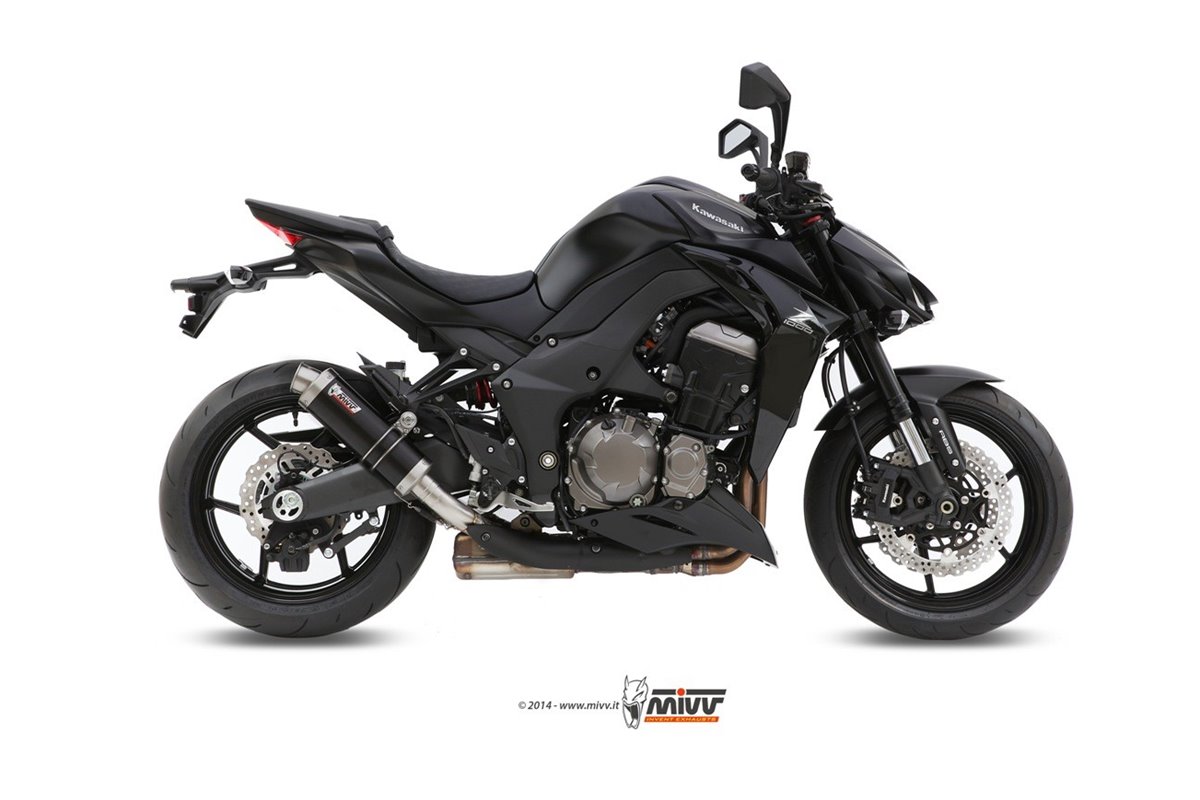 Silencers Exhaust Mivv Gp Black Black Stainless Steel Kawasaki Z 1000 Z 1000 R Edition 2014 - 2020