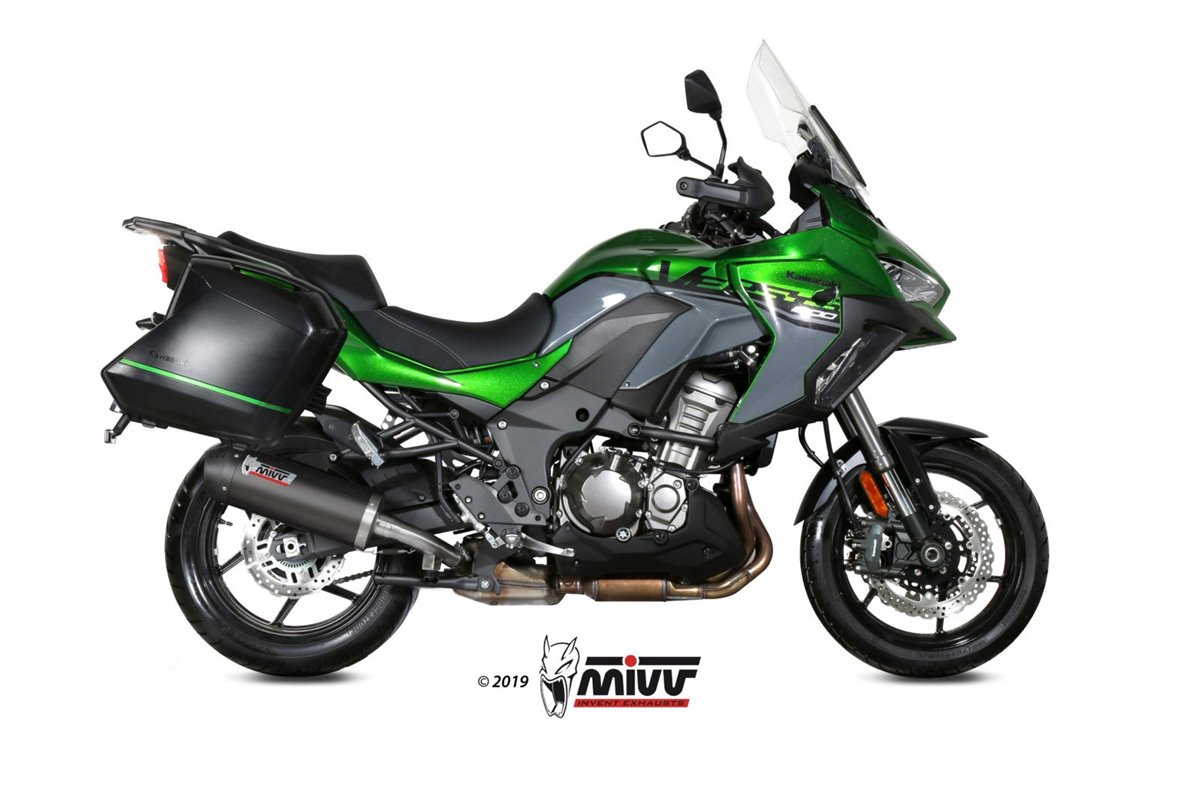 Sistema di Scarico Terminale K.049.LEC Mivv Oval Carbonio Con Coppa Carbonio Kawasaki Versys 1000 2019 - 2024