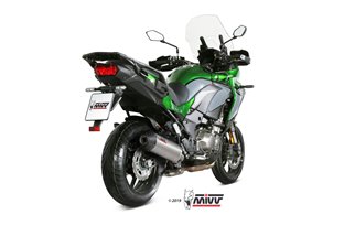 Silencieux Echappement Mivv Oval Titane Avec Coupelle Carbone Kawasaki Versys 1000 2019 - 2022