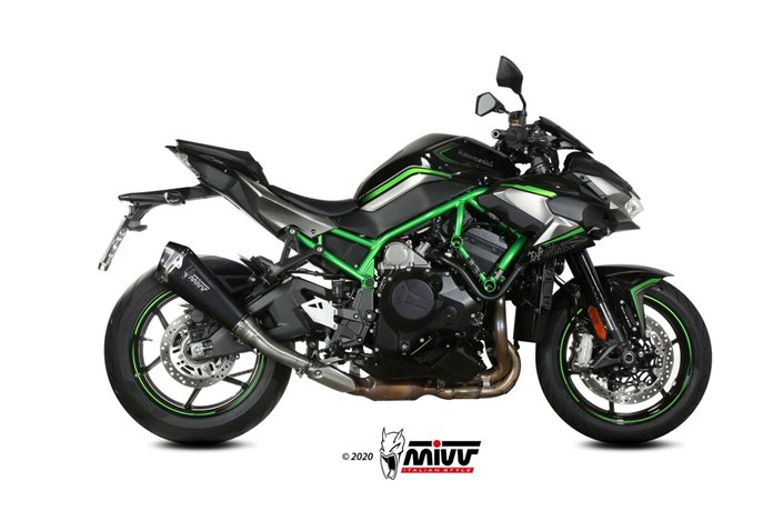 Schalldämpfer Escape Mivv Delta Race Schwarz Schwarz Edelstahl Kawasaki Z H2 Se 2020 - 2022