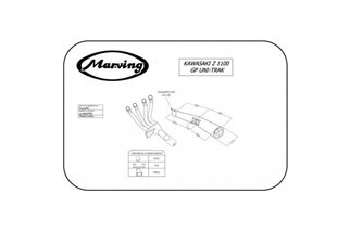 SISTEMA DI SCARICO COMPLETO 4 IN 1 MARVING KAWASAKI GPZ 1100 UNITRAK 1983 1985