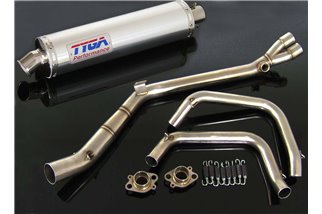 Terminale di scarico in acciaio inox allum. silenziatore tondo Tyga Kawasaki Ninja 250R 2008- 12