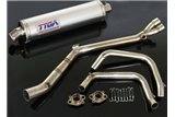 Terminale di scarico in acciaio inox allum. silenziatore tondo Tyga Kawasaki Ninja 250R 2008- 12