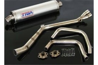 Terminale di scarico in acciaio inox allum. silenziatore tondo Tyga Kawasaki Ninja 250R 2008- 12