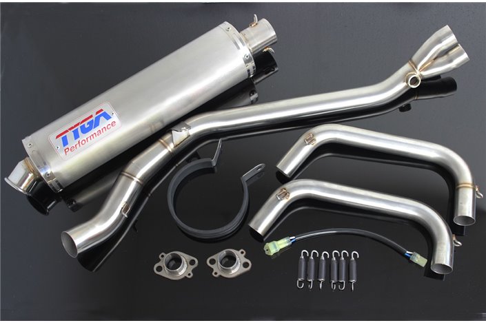 Set pipe, full race avec silencieux rond inox Tyga Kawasaki Ninja 250R/300R 2013 -