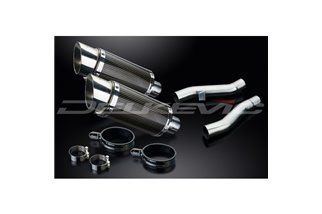 Kit scarico terminale per Kawasaki Zzr400 Zzr600 1990-2009 200mm Tondo Carbonio