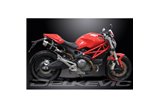 Schalldämpfer-Auspuff-Set für Ducati Monster 696 2008–2014, 200 mm rund, Carbon