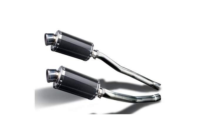 Muffler exhaust kit for Kawasaki Zzr1400 Ninja 2008-2011 225mm Oval Carbon