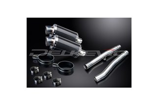 Schalldämpfer-Auspuff-Set für Triumph Trident 750 900 1991–93, 225 mm oval, Carbon