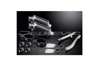 Kit d'échappement silencieux pour Yamaha Xjr1200 1995-1998 225mm Ovale Carbone