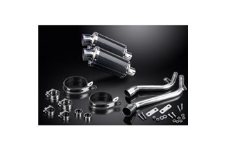 Kit d'échappement silencieux pour Honda Nx650 Dominator 1995-2002 225mm Ovale Carbone