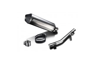 Exhaust silencer kit 343mm x-oval titanium bsau kawasaki zzr1200 2002 2005