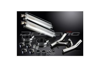 Endschalldämpfer-Kit für Yamaha V-Max 1700 09-16 De-Cat 450 mm Oval Edelstahl Bsau