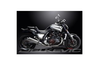 Endschalldämpfer-Kit für Yamaha V-Max 1700 09-16 De-Cat 450 mm Oval Edelstahl Bsau