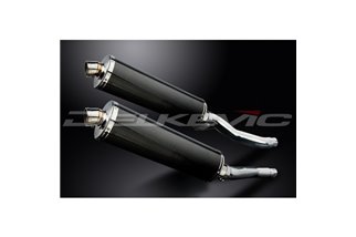 Kit scarico terminale per Yamaha Xj600N Xj600S Diversion 92-04 450mm Terminale Scarico Ovale Carbonio Bsau