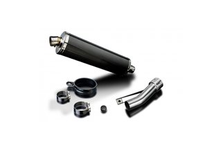 Kit scarico terminale silenziatore 450mm oval carbon bsau triumph speed triple r 1050 2012 2016