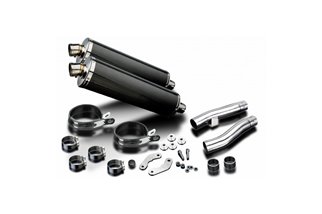 Auspuffendschalldämpfer-Kit 450 mm ovales Carbon Bsau Kawasaki GPZ900 1984 2003