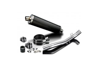 Exhaust terminal silencer kit 450mm oval carbon bsau kawasaki zephyr 1100 1992 1997