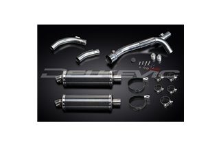 Kit scarico terminale per Yamaha Yzf-R1 Yzfr1 09-14 Decat 350mm Ovale Carbon Bsau