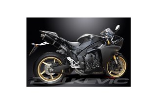 Kit scarico terminale per Yamaha Yzf-R1 Yzfr1 09-14 Decat 350mm Ovale Carbon Bsau