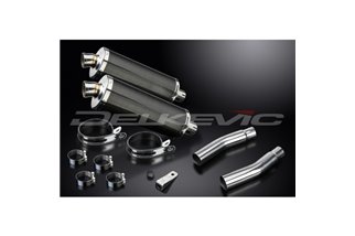 Auspuff-Kit für Honda CB500T 1975-1976, 350 mm ovaler Carbon-Bsau