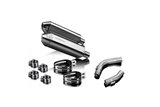 Exhaust terminal silencer kit 320mm tri in stainless steel bsau honda vfr800 2002 2013