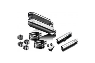 Kit scarico terminale silenziatore 320mm tri in acciaio inox bsau triumph speed triple 1050 2011 2014