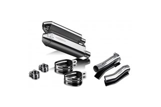 Kit scarico terminale silenziatore 320mm tri in acciaio inox bsau triumph speed triple r 1050 2012 2016