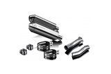 Kit scarico terminale silenziatore 320mm tri in acciaio inox bsau triumph speed triple r 1050 2012 2016