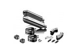 Exhaust terminal silencer kit 320mm tri in stainless steel bsau triumph speed triple 1050 2005 2010